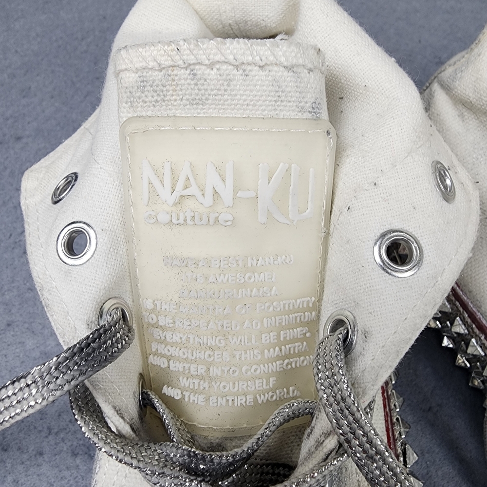 Nan-Ku Shoes Free People White Cruise Studded Hi Top Sneakers Size 36 - Picture 9 of 10